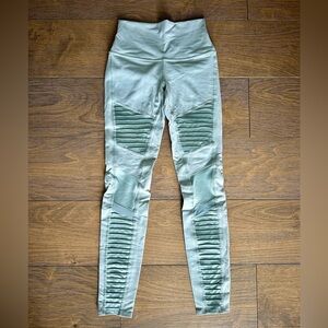 EUC Alo High Rise Moto Legging - Laurel color (glacier blue) - size XS